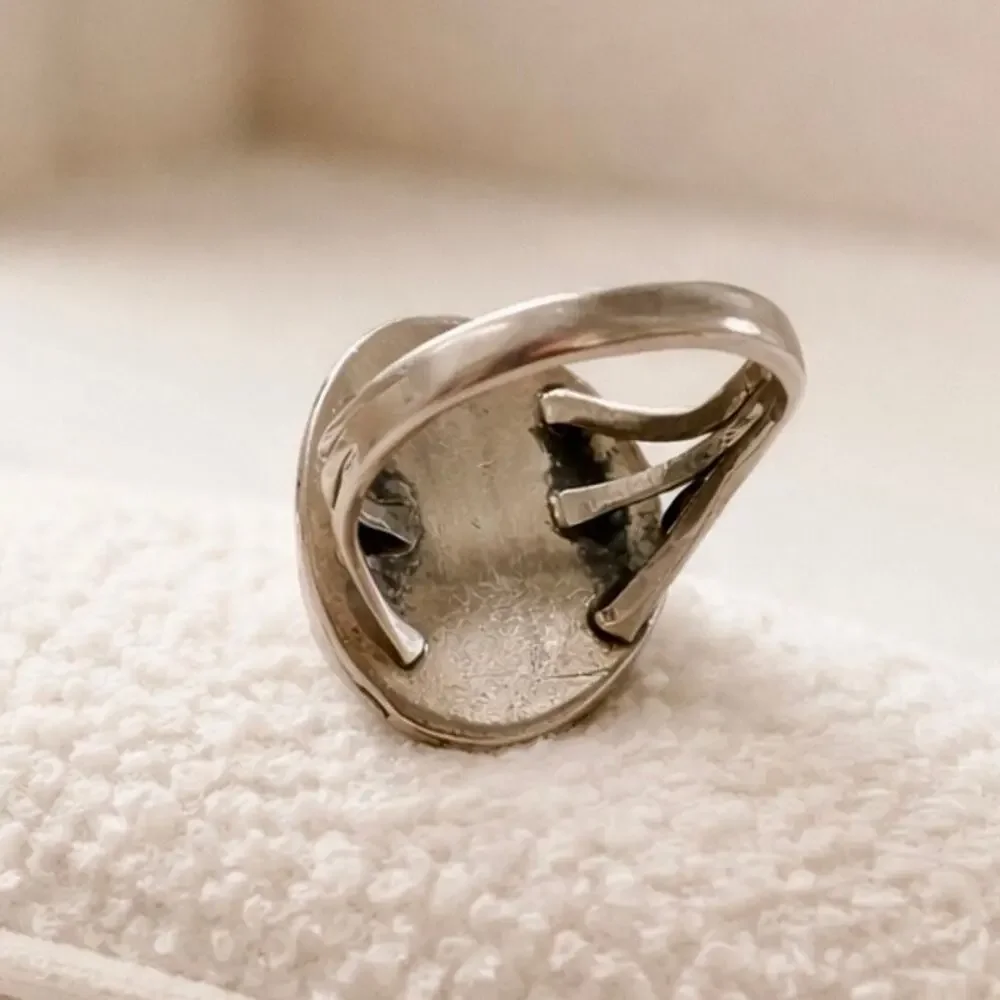 Navajo Turquoise Vintage Sterling Silver 925 Ring Size 6 - Picture 4 of 9